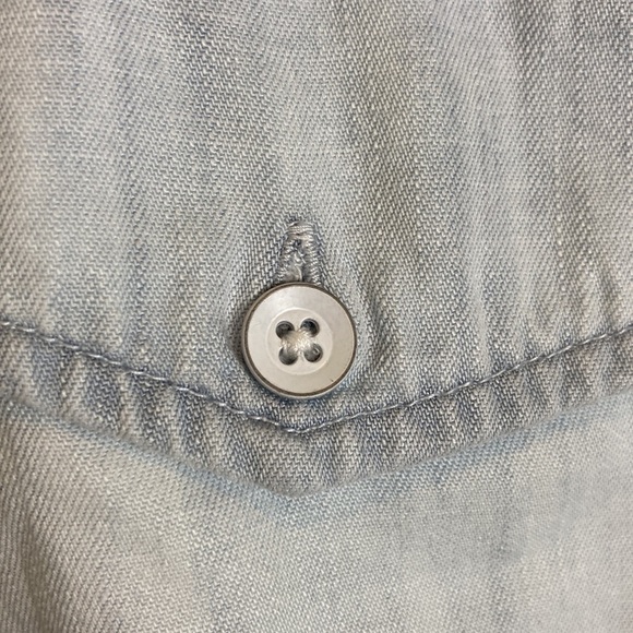 Cloth and Stone Chambray Utility Romper XS Sleeveless Tie Waist vacation coastal - Picture 11 of 16